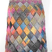 Одежда handmade. Livemaster - original item Warm Winter Knitted Skirt Squares. Handmade.