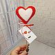Heart on a stick. Felt Valentine. Gifts for February 14. Natka-chudinka. Online shopping on My Livemaster.  Фото №2
