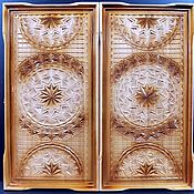 Активный отдых и развлечения handmade. Livemaster - original item Backgammon author, geometer. hand-carved 64x62 cm.. Handmade.
