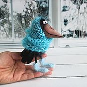 Снеговичок-гномик в шапке "елочка" вязаная игрушка в подарок