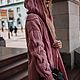 Order coat: Knitted coat of delicate pink color with a hood. Kardigan sviter - женский вязаный свитер кардиган оверсайз. Livemaster. . Coats Фото №3