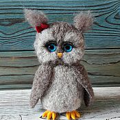Куклы и игрушки handmade. Livemaster - original item Blue-eyed owl toy from wool. Handmade.