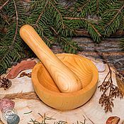 Посуда handmade. Livemaster - original item Siberian Cedar mortar and pestle for grinding herbs, spices #ST2. Handmade.