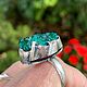 Кольцо с Диоптазом Ашерит серебро 925 пробы с чернением. Кольца. Jeweller -Danil. Интернет-магазин Ярмарка Мастеров.  Фото №2