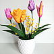 Tulips and Mimosa from polymer clay. Interior arrangement. Interior elements. Olga-art-flower. My Livemaster. Фото №6