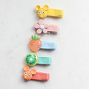 Работы для детей, handmade. Livemaster - original item Hair clips, A set of clips of ducks 5 pieces, 35990295. Handmade.