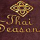 Подушка с вышитым логотипом "Thai Seasons". Подушки. Бархатная Вилла. Интернет-магазин Ярмарка Мастеров.  Фото №2