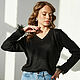 Jersey de punto De Discoteca con plumas, Jersey de rayón negro con Lurex, Jumpers, Novosibirsk,  Фото №1