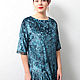 Dress velvet turquoise a line MIDI. Dresses. Yana Levashova Fashion. My Livemaster. Фото №4
