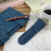 Канцелярские товары handmade. Livemaster - original item The pen case is voluminous made of genuine vintage leather. Handmade.