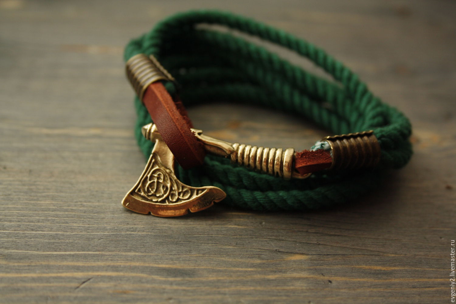Bracelet with axe ,cotton bracelet ,men bracelet ,bracelet Viking, Bead bracelet, Volgograd,  Фото №1