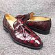 Loafers for men, with tassels, crocodile skin, Burgundy color. Loafers. SHOES&BAGS. My Livemaster. Фото №5