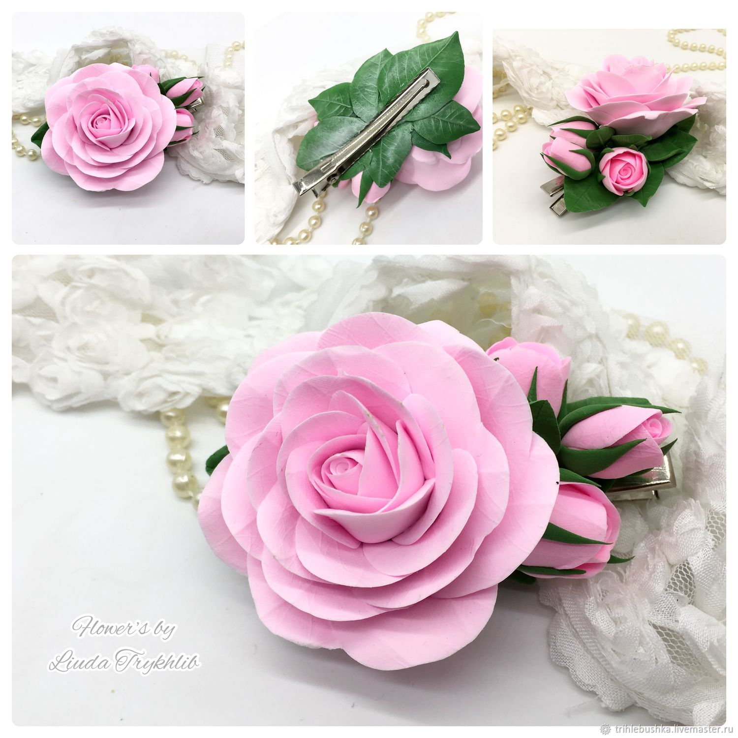 Заколки: Крокодильчик заколка с розами купить в интернет-магазине ...