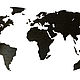 Деревянная карта мира 150х80 см с гравировкой, черная, Карты мира, Москва,  Фото №1