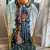 Панно ангел резной деревянный православный
