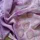 Lilac scarf,painting on muslin-Reaper,hot batik,220h55 cm. Wraps. arkensoie Silkyway. My Livemaster. Фото №4