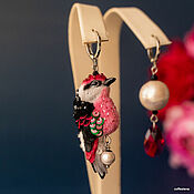 Украшения handmade. Livemaster - original item Asymmetric earrings with a bird 