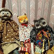 Куклы и игрушки handmade. Livemaster - original item Teddy Animals: Kristofferson Fox, Philip the Owl and Panteleimon the hedgehog. Handmade.