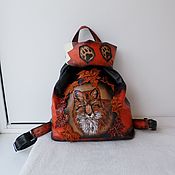 Сумки и аксессуары handmade. Livemaster - original item Women`s leather backpack with engraving and applique to order for Yulia.. Handmade.