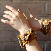 Украшения handmade. Livemaster - original item Paired felted cuff bracelet 