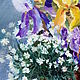 Order Oil painting Irises and yaskolka. Decorated. Paint with Love (lotmarket). Livemaster. . Pictures Фото №3