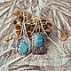 Серьги с бирюзой. Серьги классические. Karma-jewelry. Ярмарка Мастеров.  Фото №4