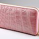 Кошелек из кожи крокодила на одной молнии IMA0033P45Pearl. Кошельки. CrocShop товары из экзотической кожи. Ярмарка Мастеров.  Фото №9