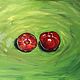 Still life oil painting ' Two tomatoes on green», Pictures, Novosibirsk,  Фото №1