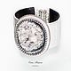 White Python white leather bracelet with dendrite agate, Cuff bracelet, Krasnoyarsk,  Фото №1