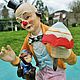 Винтаж: Антикварная статуэтка Clown et sange бисквитный фарфор Франция, Статуэтки винтажные, Орлеан,  Фото №1