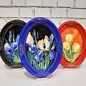 Картины и панно handmade. Livemaster - original item Irises are a small picture with flowers in a frame. Handmade.