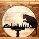 Деревянное Loft панно Кот и Мышь, Картины, Москва,  Фото №1