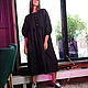 Платье "Руслана" 100%лен в черном цвете. Платья. NABOKOVA. Интернет-магазин Ярмарка Мастеров.  Фото №2