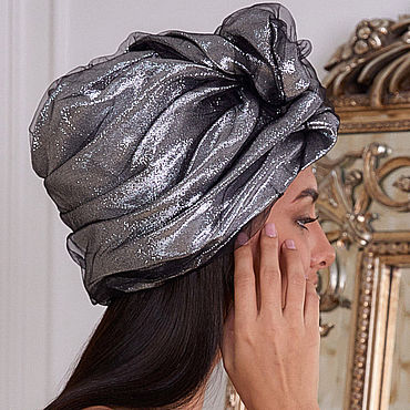 Gold turban hat hijab art deco – купить 