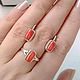Серебряный комплект с кораллами,. Комплекты украшений. Ksenia-jewelry-. Ярмарка Мастеров.  Фото №4