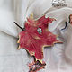 Leather brooch maple Leaf. Brooches. medwedkoLeather. My Livemaster. Фото №4