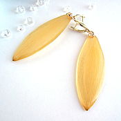 Украшения handmade. Livemaster - original item Delicate Earrings with Real Yellow Lily Petals Gilt 16k. Handmade.