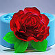 Silicone mold for soap 'rose with leaves 2 2D', Form, Shahty,  Фото №1