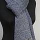 Домотканый шарф "Морозная синь". Кашемир + шёлк + меринос. Шарфы. Weaving Finds. Ручное ткачество.. Ярмарка Мастеров.  Фото №6