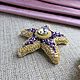 brooches: Purple-gold starfish. Brooches. SilkArt Tatyana. My Livemaster. Фото №5