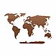 Деревянная карта мира 80х40см с гравировкой и Антарктидой, коричневая, Карты мира, Москва,  Фото №1