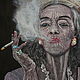 Картина "Эпатажная бабуля" или "Кубинка с сигарой". Картины. VOROPAEVA_VIP_ART. Интернет-магазин Ярмарка Мастеров.  Фото №2