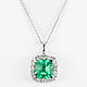 1.66tcw Cushion Emerald & Diamond Halo Pendant 14k, Emerald Necklace,B, Pendants, West Palm Beach,  Фото №1