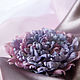 Brooch hairpin made of silk 'Peony Jesse'. Decoration of silk, Brooches, Zheleznogorsk,  Фото №1