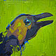 Painting birds. Painting of crows in oil on cardboard, Pictures, Belgorod,  Фото №1