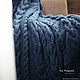 Плед темно синий для спальни вязаный ручная работа Гроза, Пледы, Волгоград,  Фото №1