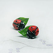 Украшения handmade. Livemaster - original item Stud Earrings Summer Ladybugs. Handmade.