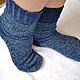 Knitted socks, Aviator 41-42 size,blue men's elite wool. Socks. knitsockswool. My Livemaster. Фото №6