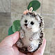 Order Brooch Hedgehog puffy wool. handmade toys by Mari (handmademari). Livemaster. . Brooches Фото №3