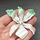 Винтаж:  Брошь Эмаль Орхидея  Цветы VEB OSTSEE-SCHMUCK ГДР. Броши винтажные. Брошки с блошки и ещё немножко.. (ik07). Ярмарка Мастеров.  Фото №4